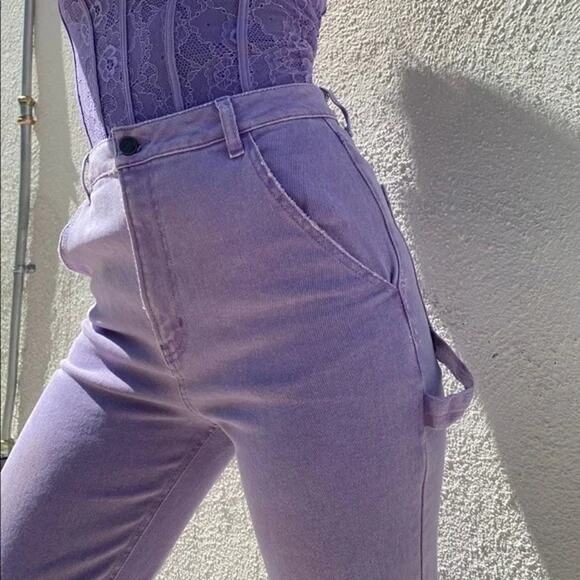 AFRM Fez Carpenter Jeans Purple Lavender Baggy Wide‎ Leg - Picture 10 of 10